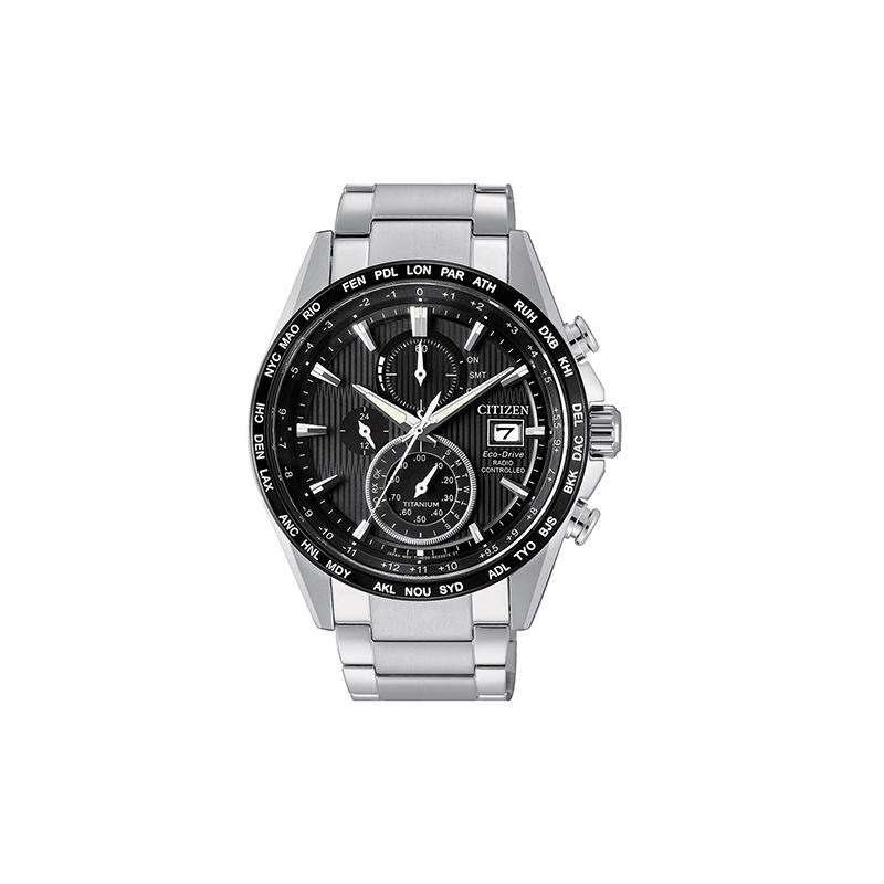 

CITIZEN Eco-Drive Series Radio Controlled Watch Business Optical Quartz Steel Strap Men s Watch Black Dial AT8154-82E чорний