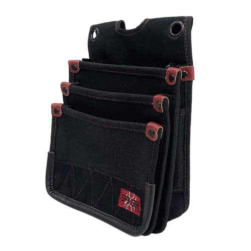 SK11 Canvas Waist Pouch for Construction Workers, 3-Drawer, with Inner Pocket, Slim Type, SPD-ML02