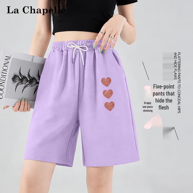 

La Chapelle Women s Love Heart Print Drawstring Cotton Shorts 2XL