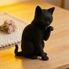 Schwarzes Katzenmodell, Mini-Katzenform-Ornament, 3D-gedruckte mattschwarze Dekorationsfigur für Schreibtisch, Eingangsbereich, Schlafzimmer