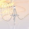 New 925 Sterling Silver Necklace Pendant Cross 5A Zircon for Women Wedding Jewelry Engagement Charm Party Gift Fine Chain