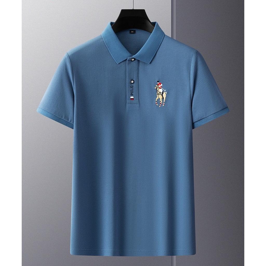 STORN Men's Embroidered Casual Fashion Short Sleeved POLO Shirt Summer Comfortable Top