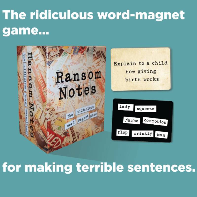 Ransom Notes And The First Card Game For Family And Friend Party Fun