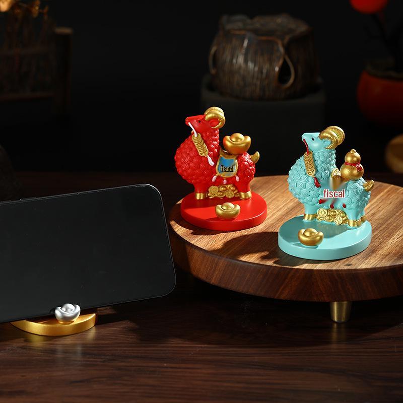 Zodiac Sheep Mobile Phone Holder - New Year Desktop Ornament Gift