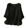 Fashionable Women's Cotton Linen Embroidered V-neck Short-sleeved T-shirt, Loose Summer Top