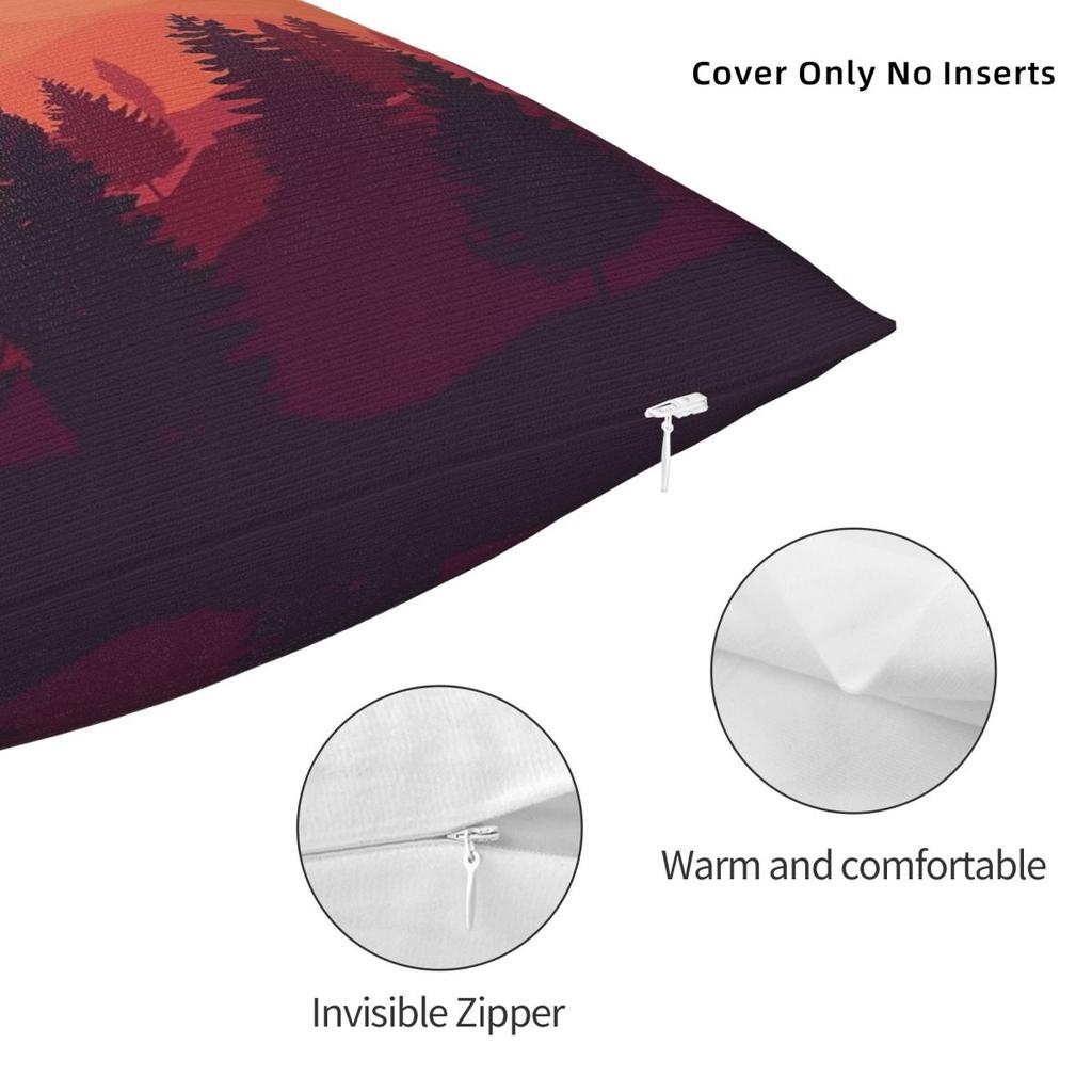 Firewatch Forest Mountain Horizon Pillowcase Polyester Linen Velvet Creative Zip Decorative Throw Pillow Case Home Cushion Case