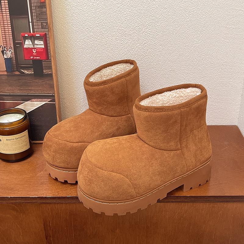 

Новые универсальные зимние сапоги-дутики средней длины для женщин, нескользящие, теплые, на толстом вельвете, из замши, хлопковые туфли для женщин 40-41 малиновый