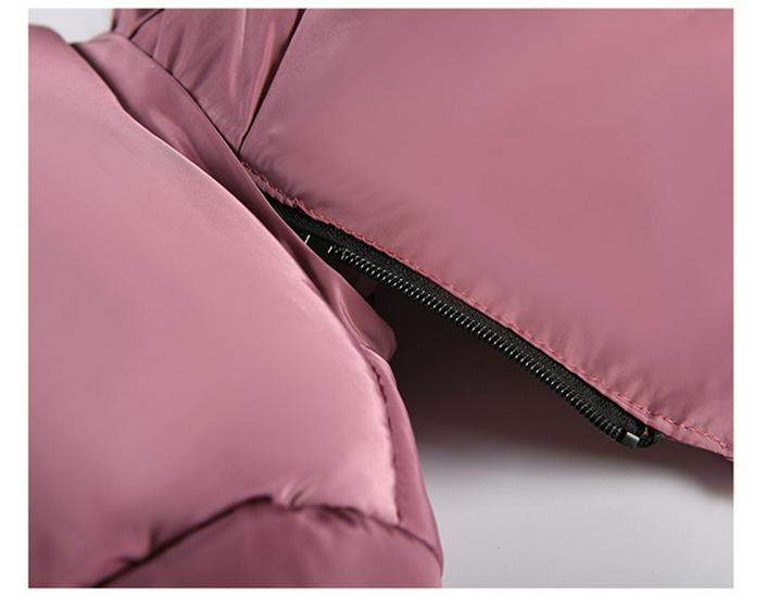 Mädchen Winter Mittellanger Dicke Mantel mit Pelzkragen