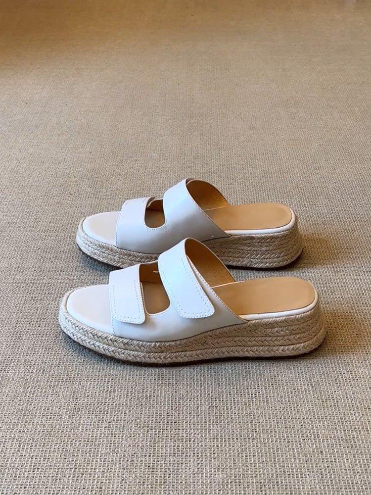 

[Armano] 6cm thick-soled fisherman sandals 2025 new casual one-pedal one-word slippers light-mouth single shoes 40