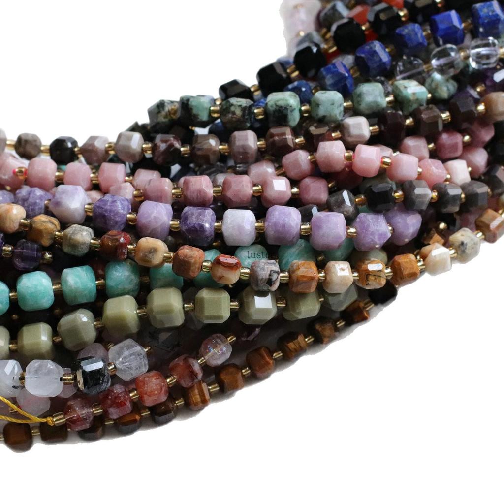 6mm Faceted Natural Crystal Gemstone Beads for DIY Jewelry & Hair Accessories