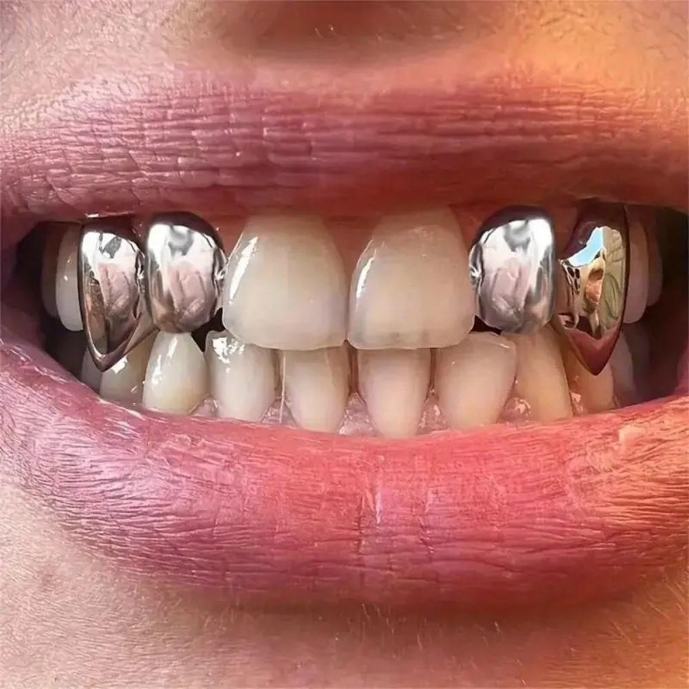 Fashion Body Jewelry Glossy Teeth Caps Halloween Cosplay Tooth Decoration DIY Double Fangs Punk Hip Hop Unisex Tiger Teeth