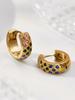 18k Gold-Plated Stainless Steel Plaid Zircon Earrings