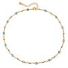 Collana clavicola in rame placcato oro K, fatta a mano, regolabile, con vetro colorato