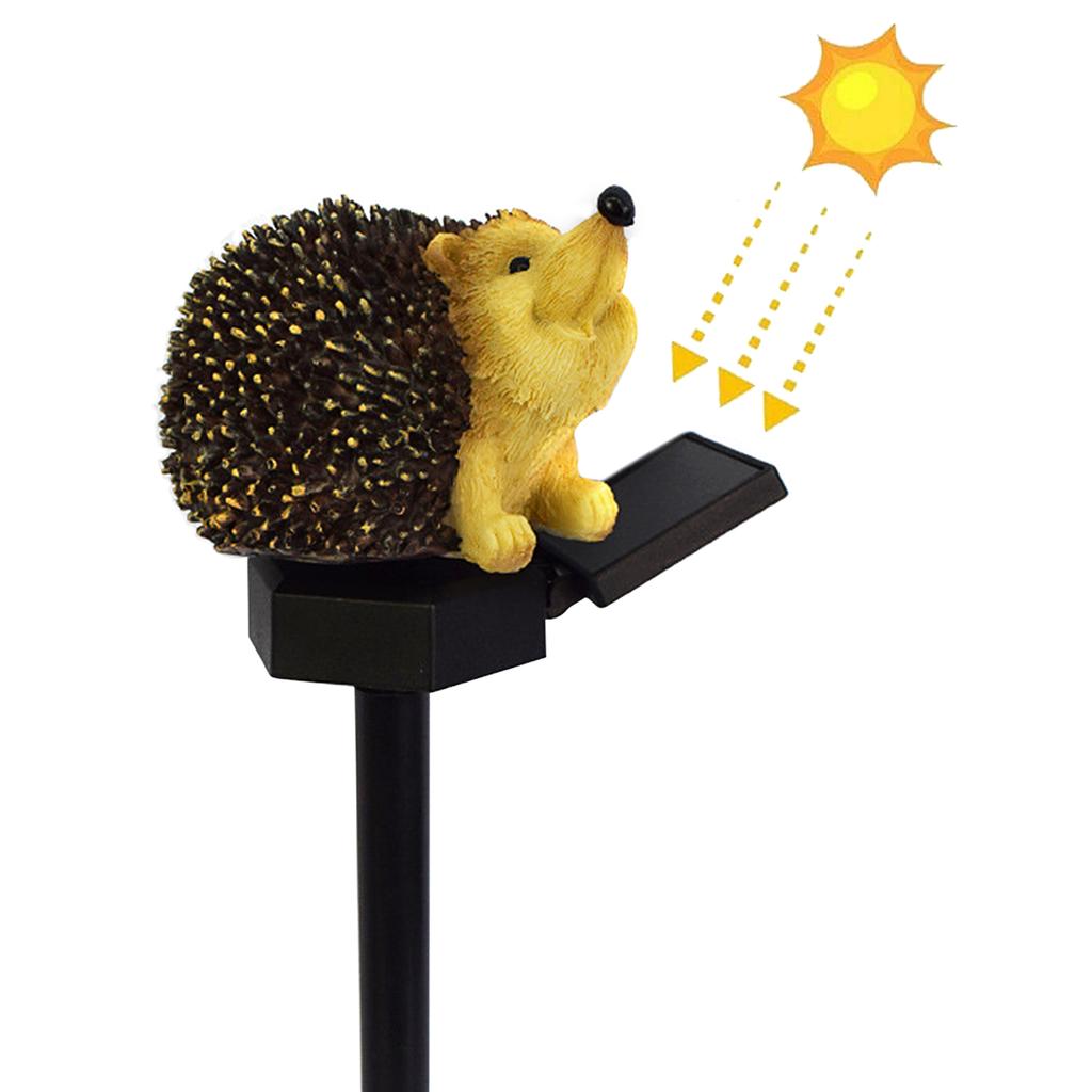 Garden Light Ornaments Hedgehog Shaped Solar Light Stakes Waterproof Animal Figurine Solar Lamp Stakes For Garden Yard Lawn