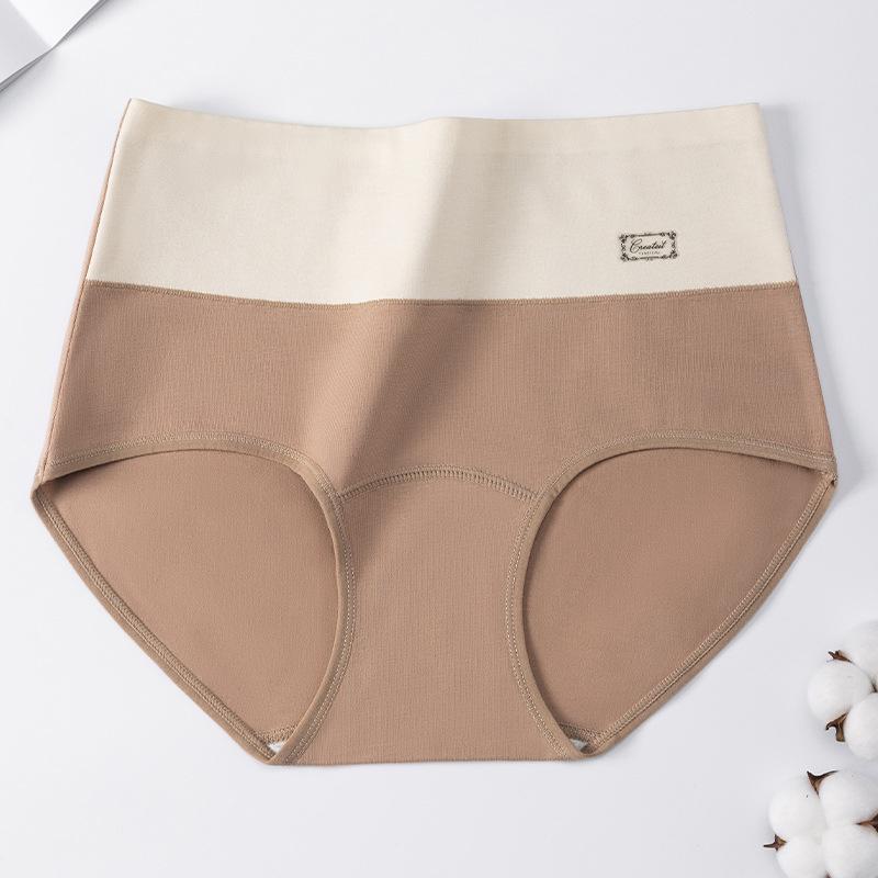 Ladies Spring and Autumn Cotton 10A Antibacterial Cotton Long Crotch High Waist Briefs