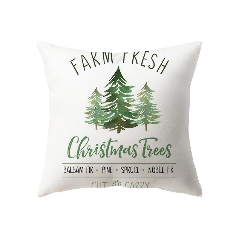 Merry Christmas Cute Santa Claus Print Pattern Cushion Cover Home Living Room Sofa Decoration Polyester Pillow Pillow Cover