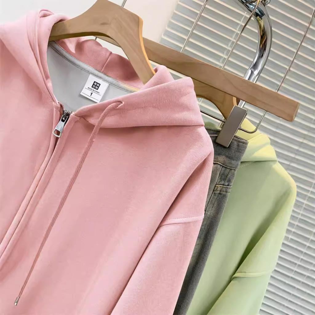 Multi Colored Hooded Women's Fleece Hoodie Autumn Winter Velvet Hoodies & Sweatshirts Casual American Retro Jacket Trend