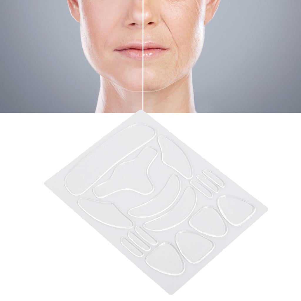 16 szt. Silikonowy plaster na zmarszczki Poprawia zwiotczałą skórę Plaster wygładzający zmarszczki na twarzy na czoło Trans