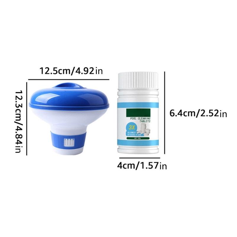 Solar Pool Floating Chlorine Dispenser Swimming Pool Chlorine Floater Bromine Tablets Dispenser  Storage Organizer
