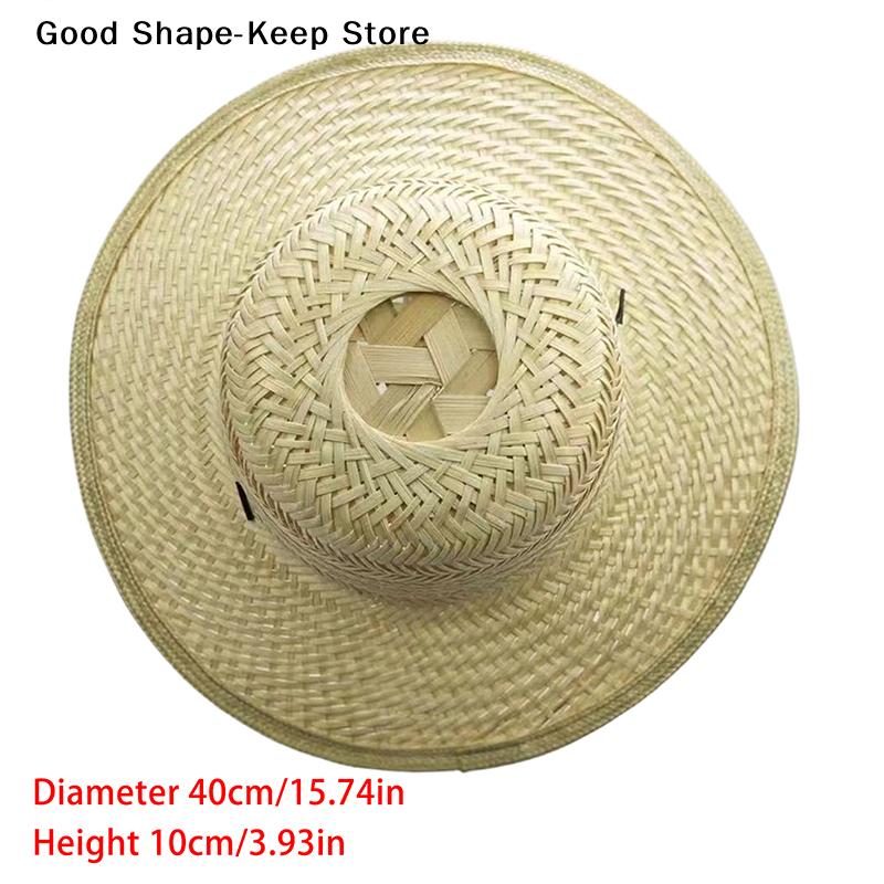 Outdoor Garden Shade Breathable Straw Hat Bamboo Shade Hat Summer Shade Hat Farmers Work Sun Hat