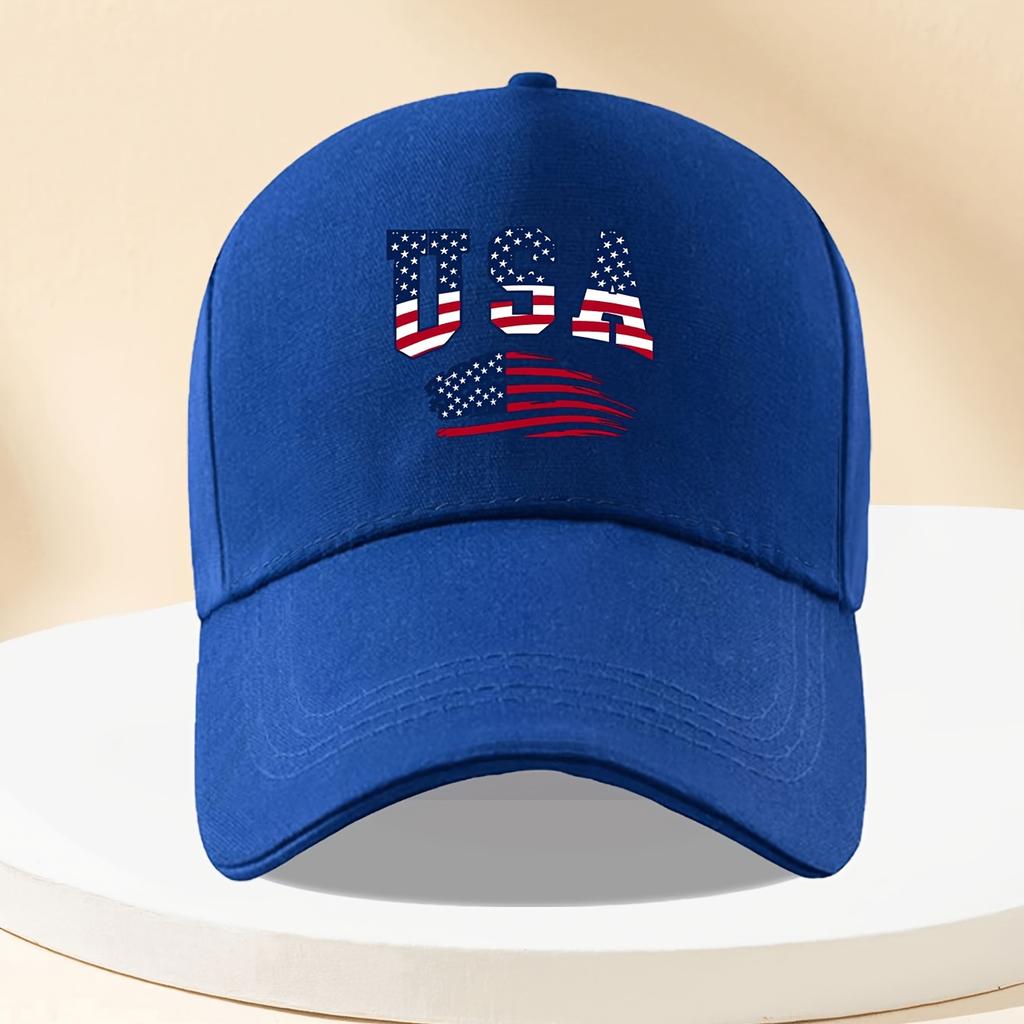 American Patriotic Baseball Cap Unisex Lightweight Breathable Adjustable with American Flag Pattern BlackRedWhiteBlue Suit