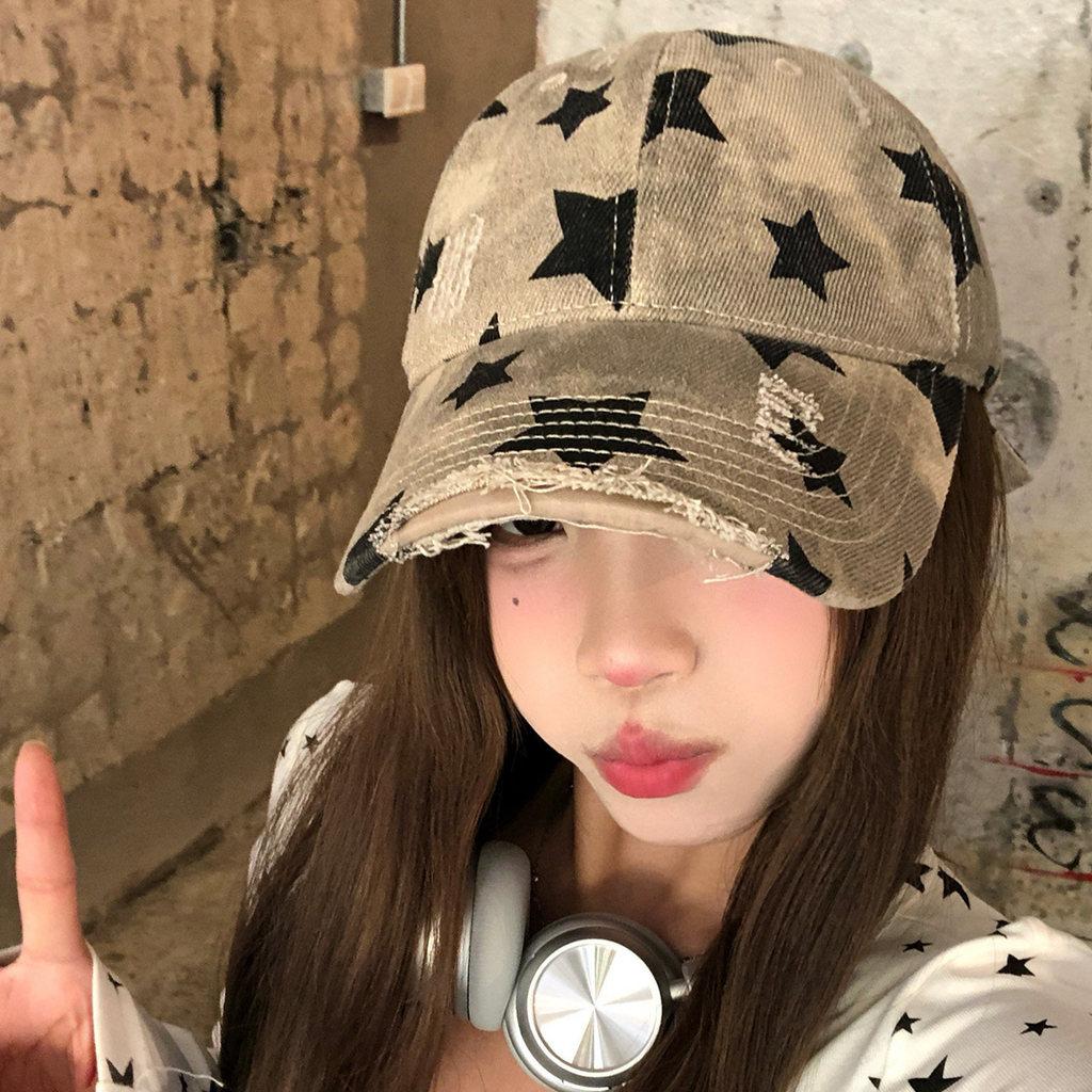 Bestickte Kappe mit Sternenhimmel und Sonnenschutz für lässige Streetwear und Sonnenschutz