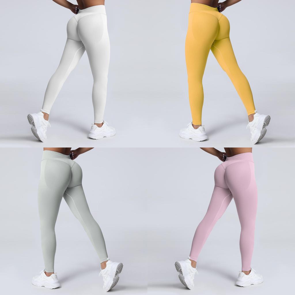 Seamless Matte High Waist Workout Leggings With Peach Lift For Yoga And Running