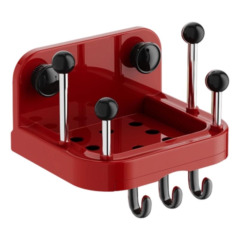 

Easy Installation Kitchen Wall Rack High Weight Capacity Stainless Steel Frame PET Shelves Waterproof for Small Spaces темно-червоний колір