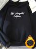 1pc Fashionable Women's Autumn/Winter Warm Hooded Sweatshirt Elegant and Beautiful Y2K Style with "Los Angeles California" Letter