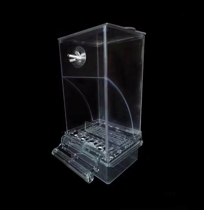 Automatischer Wasserspender für Vögel Papageien Futterkäfig transparent Wellensittich Samenbehälter Futterkäfig Wasserspender