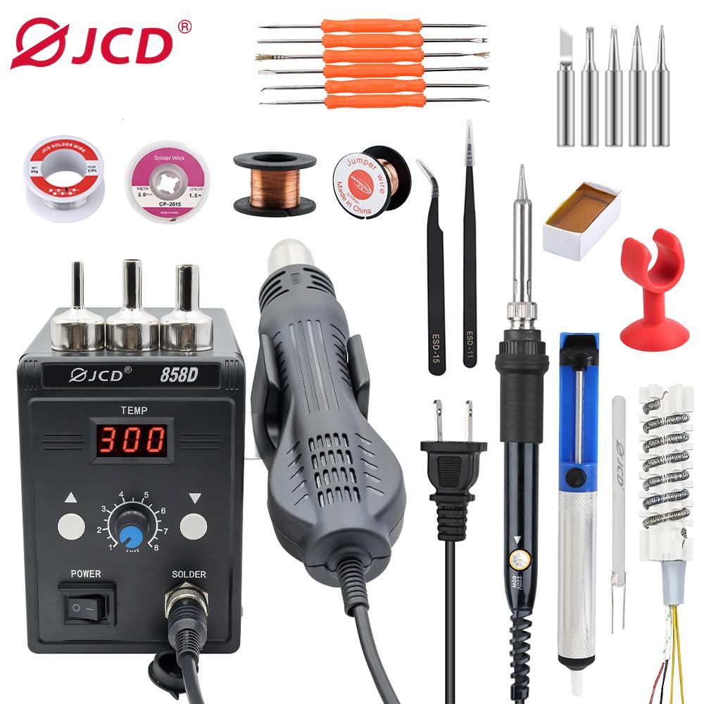JCD 220V Hot Air Gun 858D 700W BGA Rework Solder Station Soldering Heat Air Gun Station For SMD SMT Welding Repair