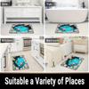 3D Printing Koi Fish Bathroom Mat, Flannel Material, Suitable for Bathroom, Bedroom, Living Room Entrance, Bathroom Mat Durable Floor Mat