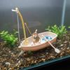 Miniature Floating Boat Mini Fishing Model for Desktop, DIY Enthusiasts