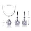 MECHOSEN Crystal Accessory Set: Necklace + Earrings (2-piece Set) - Brass Earrings, Single Stone Pendant, Formal Necklace, Stylish, Sparkling Jewelry