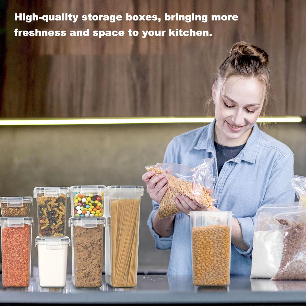 Bpa-Free 42 Pcs Set Airtight Food Storage Containers Stackable Clear Plastic Canisters for Flour Sugar Kitchen Pantry Meal Prep