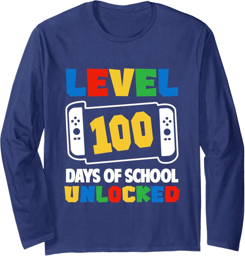 Level 100 Days Of School Unlocked Long Sleeve T-Shirt