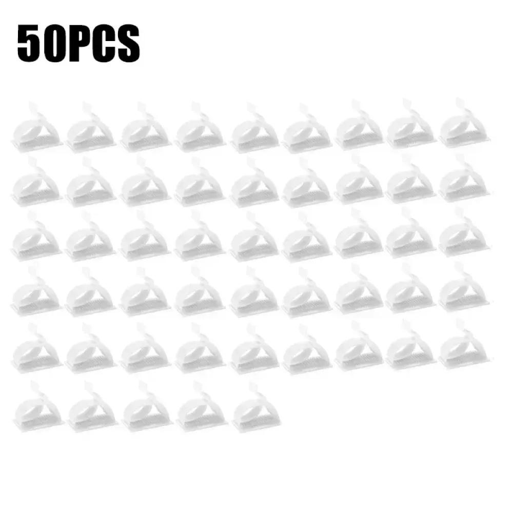 

Универсальные регулируемые многоцелевые самоклеящиеся зажимы для кабелей Зажимы для проводов Держатели шнуров Настольная система управления кабелями Домашний офис Автомобиль 50pcs White