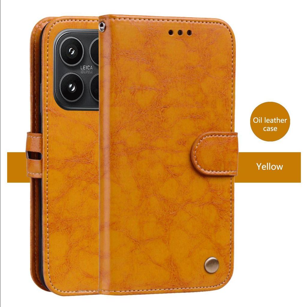 Vintage Crazy Horse Texture PU Leather Flip Wallet Phone Case for Xiaomi 17 Card Holder Kickstand Shockproof Protective Cover