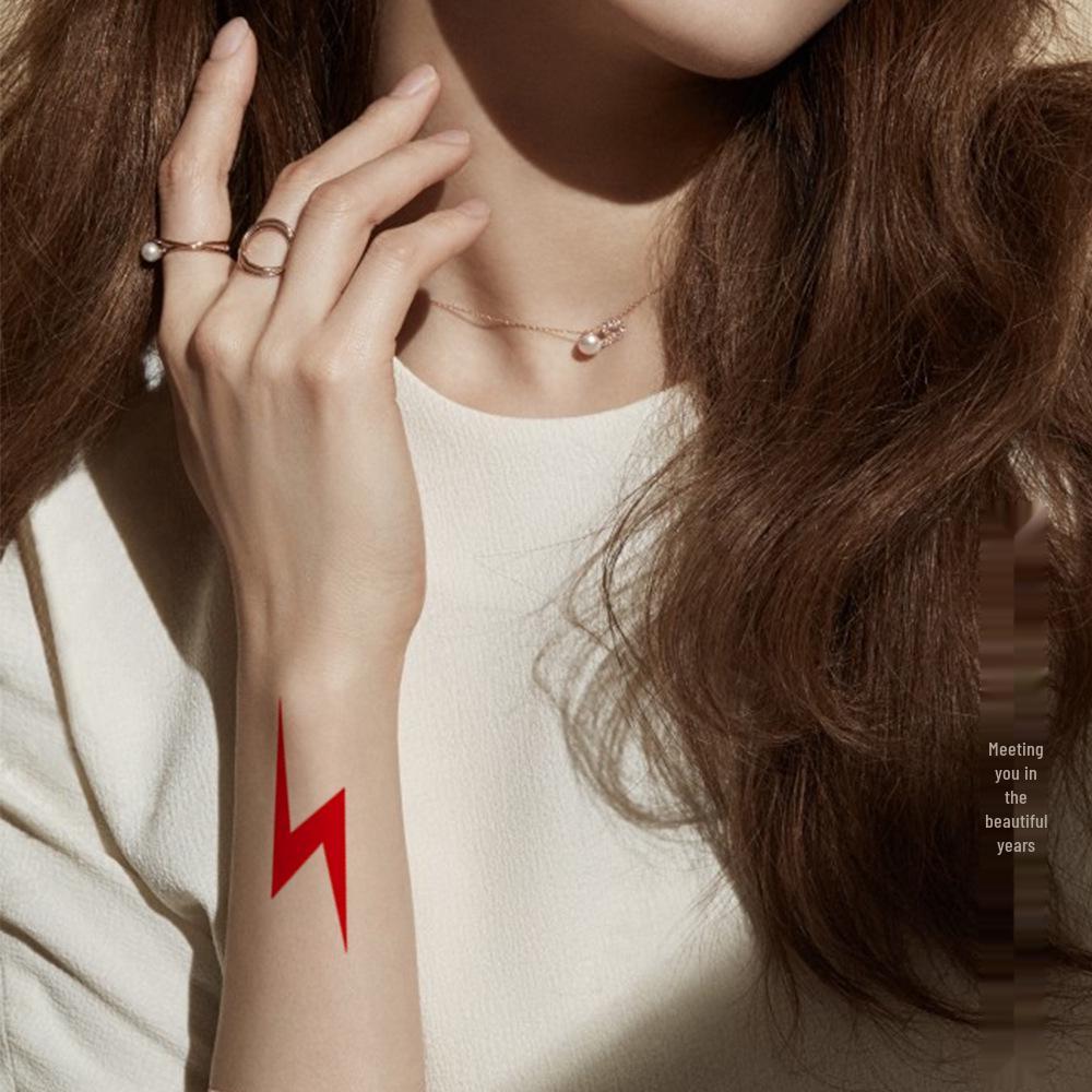 Waterproof Minimalist Lightning Temporary Tattoos for Couples - Long-Lasting and Fashionable for Parties