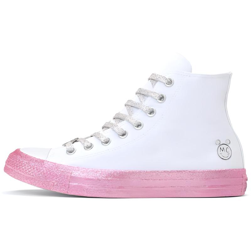 Miley Cyrus X Converse Chuck Taylor All Star High Lace-up High Top Espadrilles Unisex Pink White