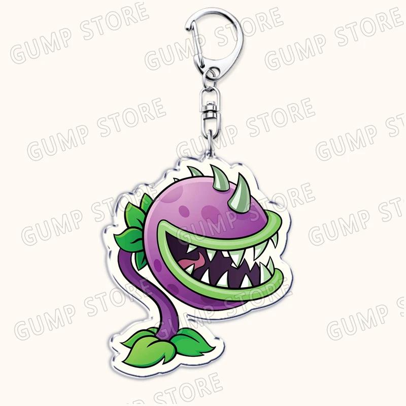 

Plant Vs Zombies Video Game Keychains for Accessories Bag Sunflower Peashooter Garden Warfare Keyrings Jewelry Fans Gamer Gifts