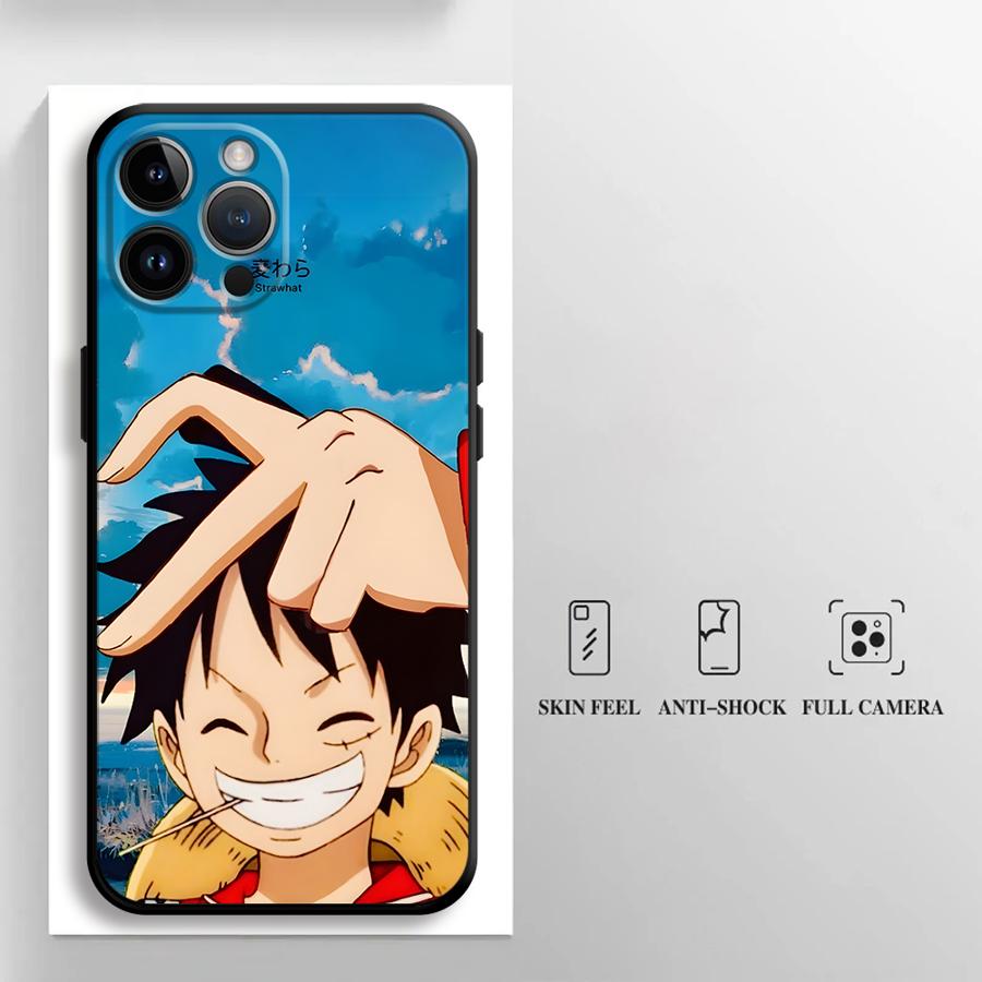 One Piece Luffy Boa·Hancock Case for iPhone 13 12 11 17 Pro Max 17Air XR 15 16 14 Plus 7 8 XS Max Black Soft Phone Cover