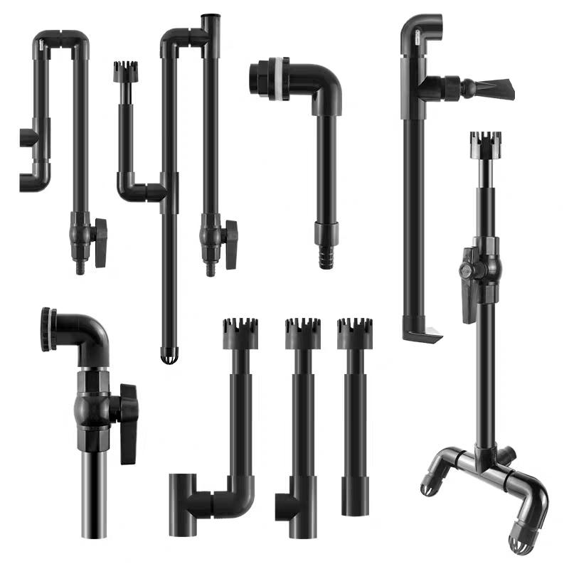 PVC Black Fish Tank Water Pipe Plastic Tube Fittings Elbow Joint Duck Bill Water Outlet Aquarium Accessories Water Inlet Pipes