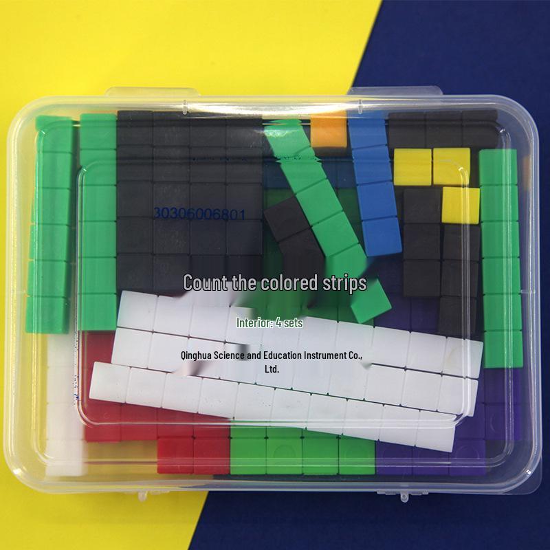 Qinghua Curriculum Primary Math Aids: Color Strips for Early Learning and Science Experiment Tools 14*10.5 cm