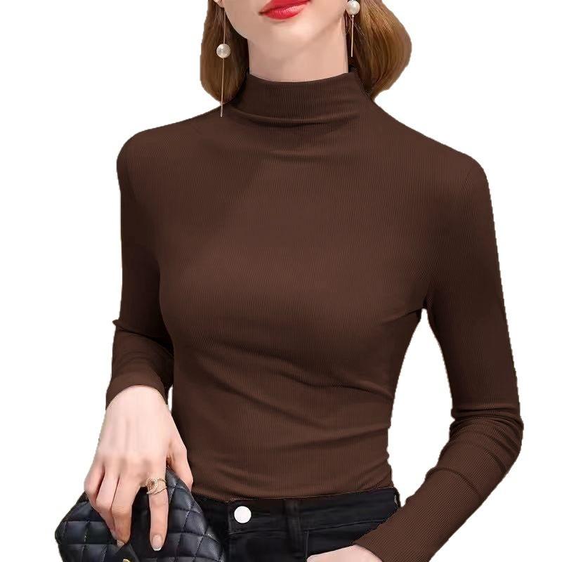 Women S Long Sleeve Half Turtleneck Slim Fit Base Layer T Shirt For Autumn Winter