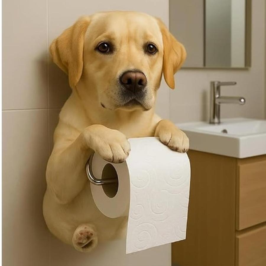 New Dog Series Paper Towel Holder Resin Figurine Toilet Wall Mounted Roll Paper Cute Dog Statue Home Decor