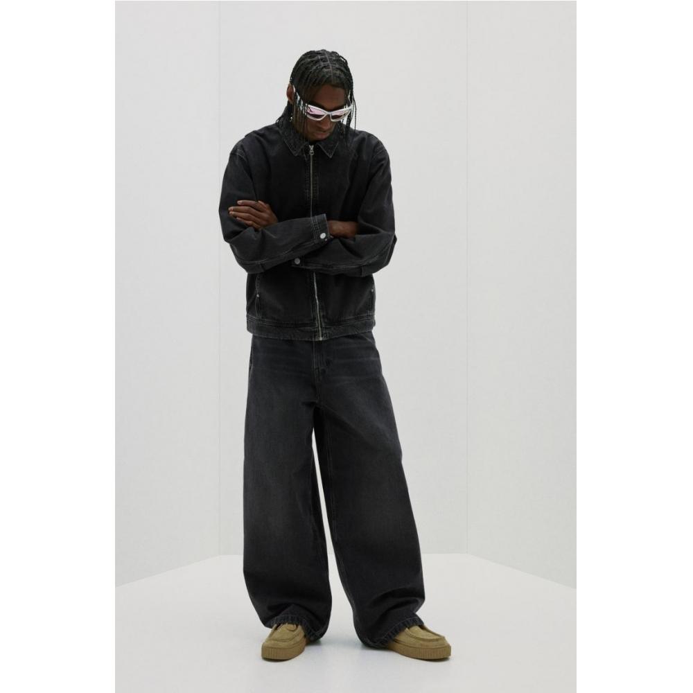 H M Super Baggy Jeans Black