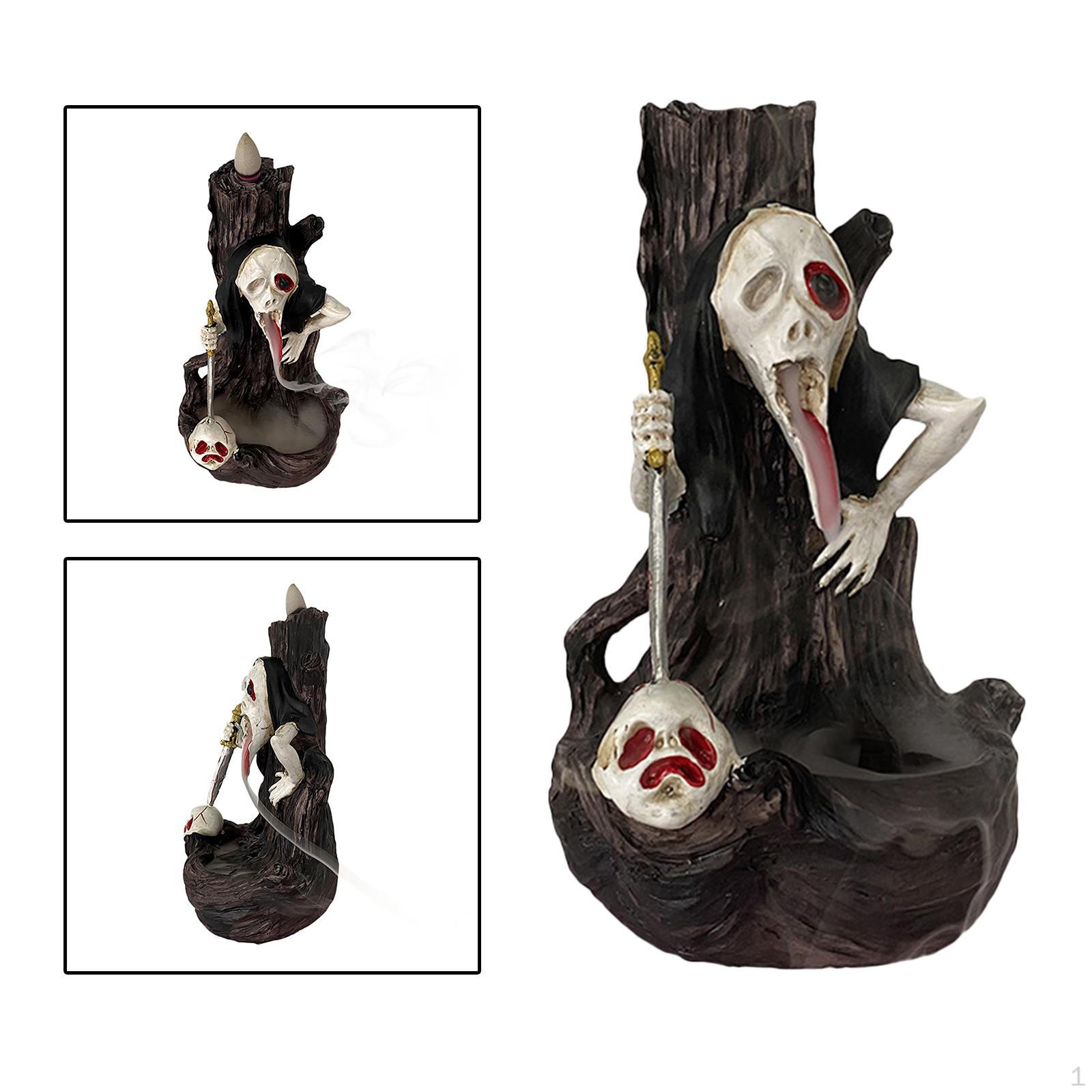 

Halloween Scary Statue Resin er Waterfall Backflow Holder Home Decor Ornament