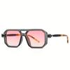 Retro Chic Women's Square Fashion Glasses with Pink Lenses for Everyday Fashion Beach Outings & Casual Wear Trendy Eyewear