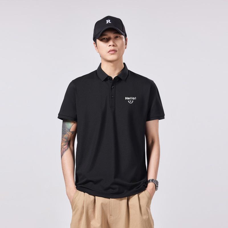 

Men s Short-sleeved American POLO Shirt T-shirt Loose Lapel Summer New Men s Polo Shirt 3XL